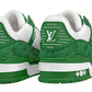 LOUIS VUITTON LV Trainers 'White with Green Monogram' 1A9JI1