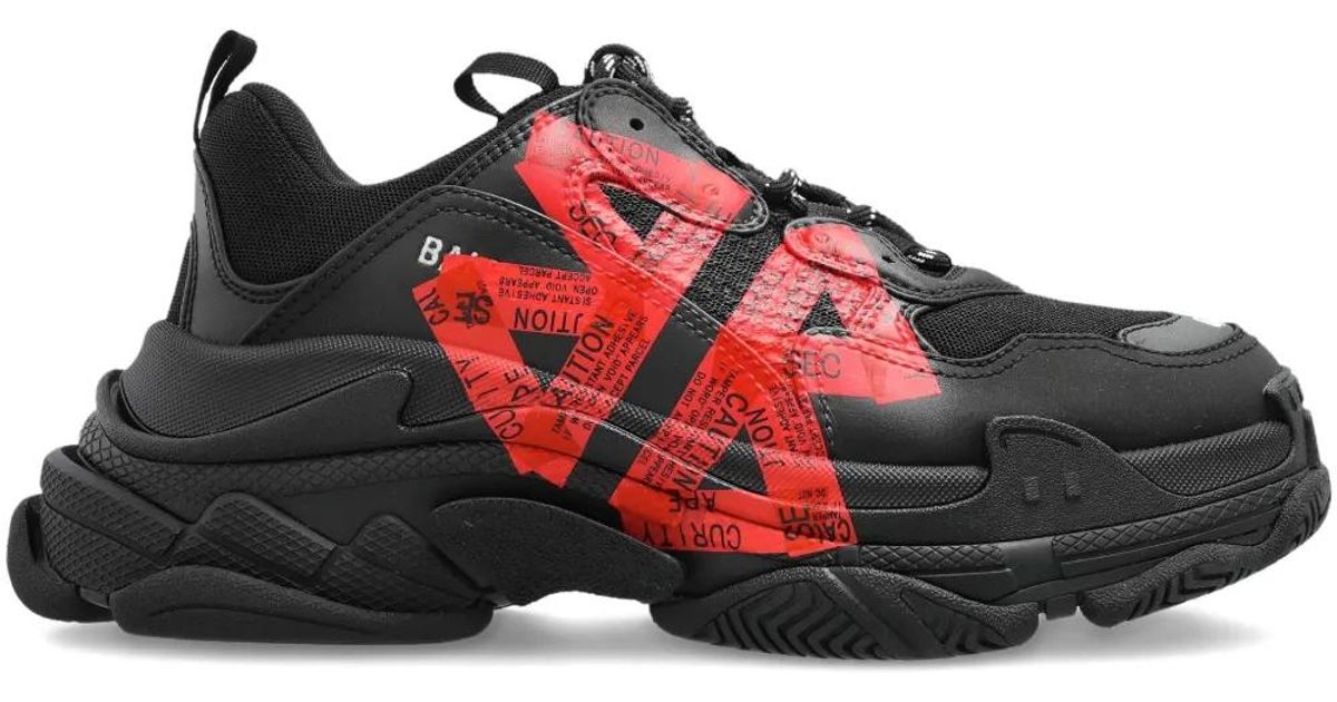 Balenciaga Triple S Black & Red Sneakers